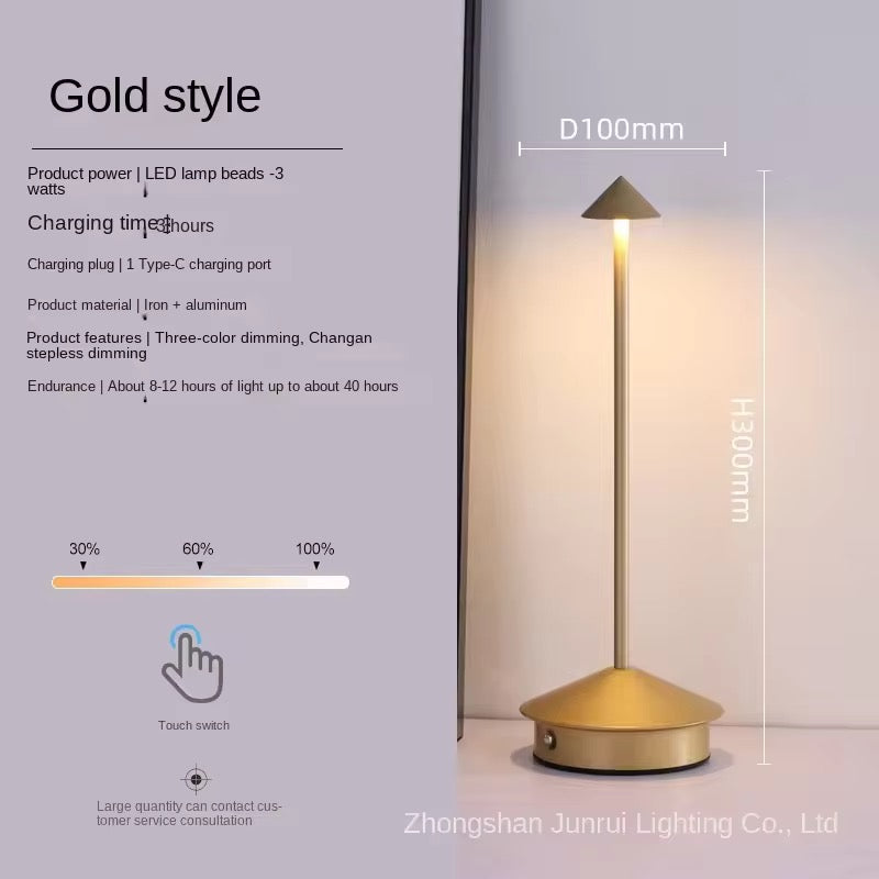 Modern Metallic Rechargeable Table Lamp