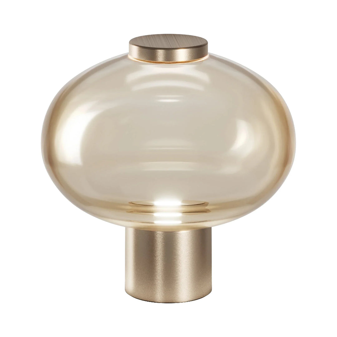 Modern Glass Table Lamp with Brass Base