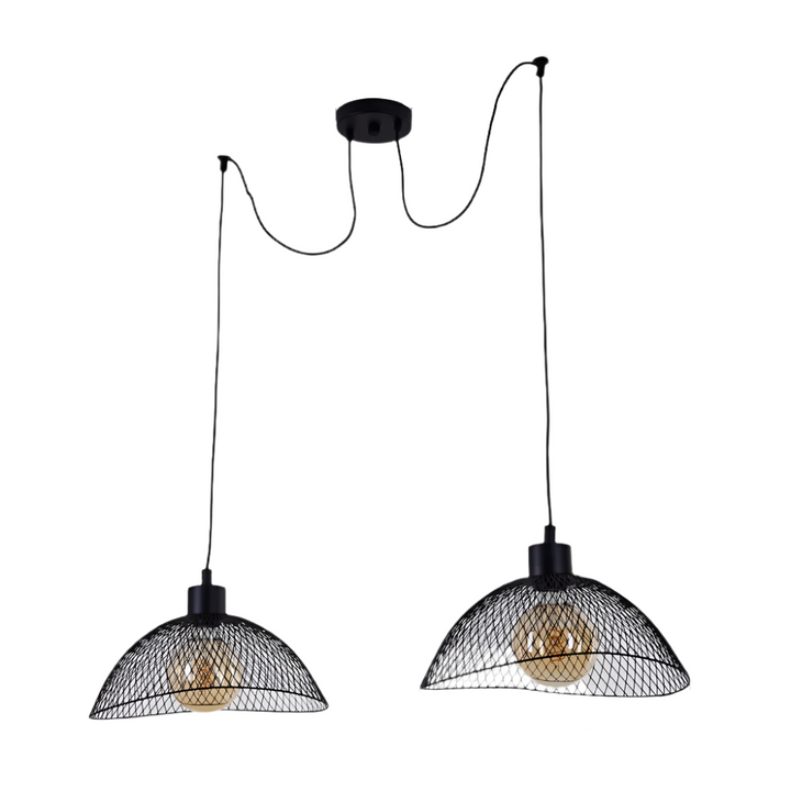 Industrial Wire Mesh Pendant Light Set