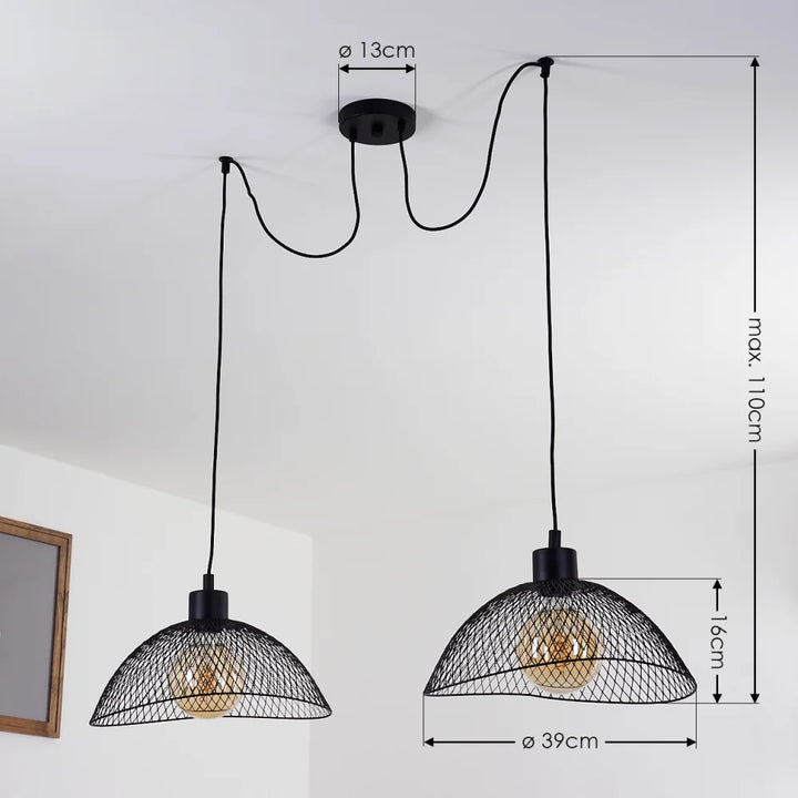 Industrial Wire Mesh Pendant Light Set