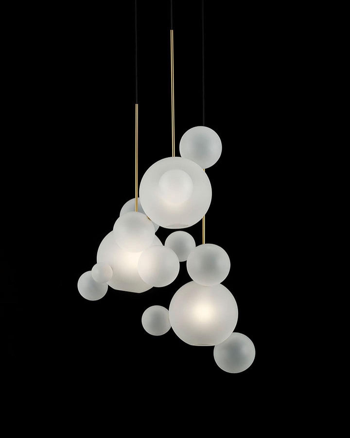 Modern Frosted Glass Globe Pendant Light Cluster