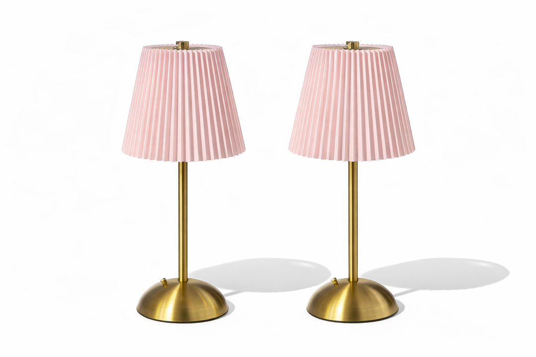 rechargeable PINK Shade Table Lamp