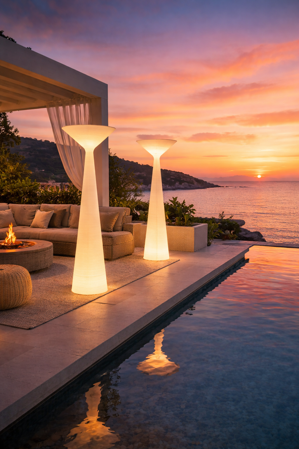 Aura Column - Modern Sculptural LED outdoor Floor Lamp