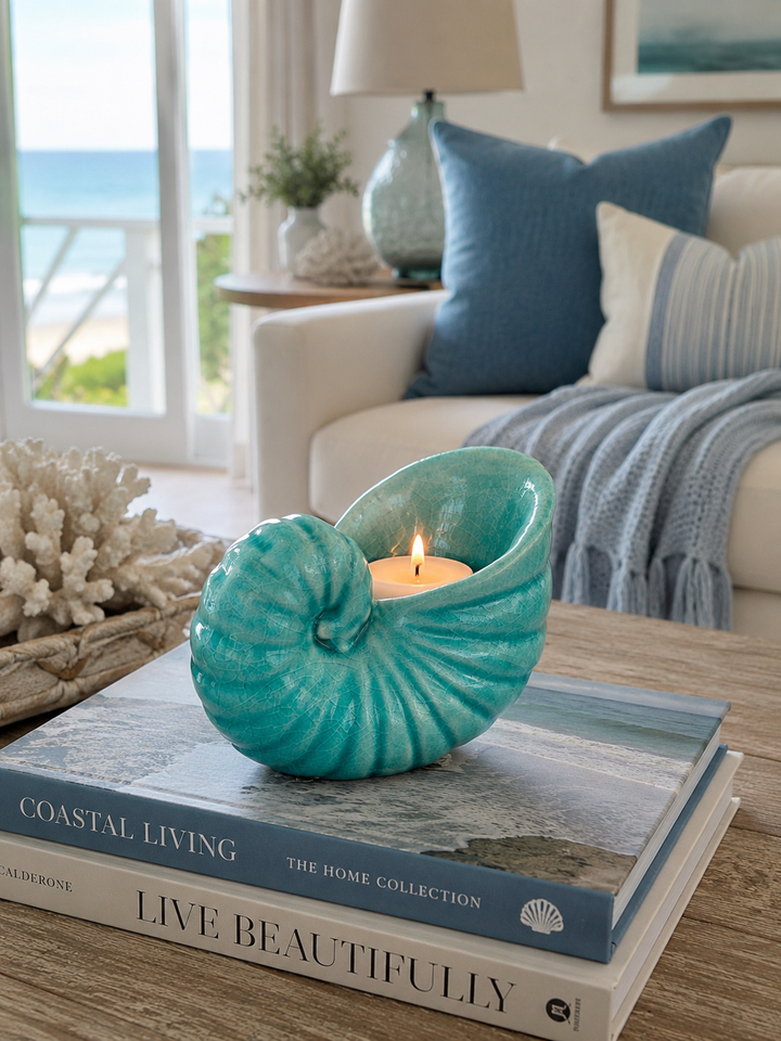 Ceramic Nautilus Candle Holder