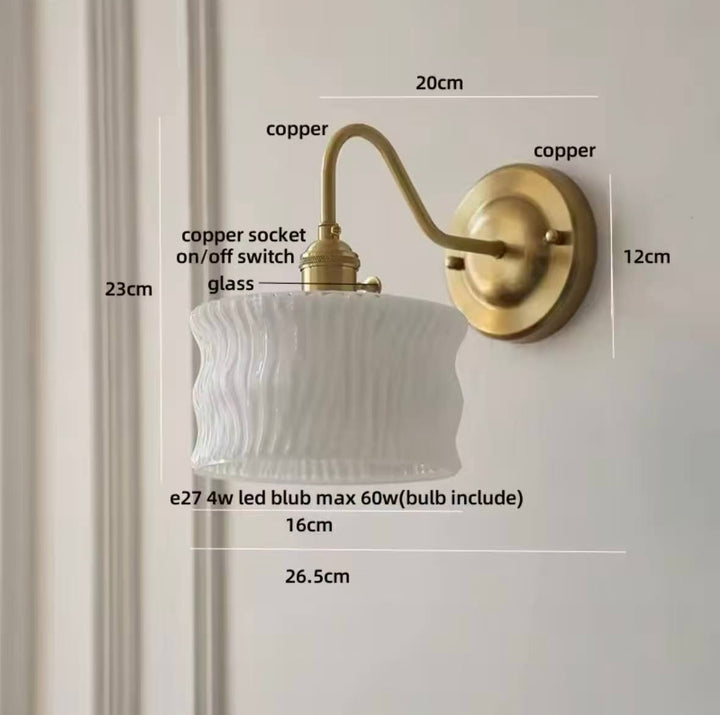 Brass Glass Wall Sconce