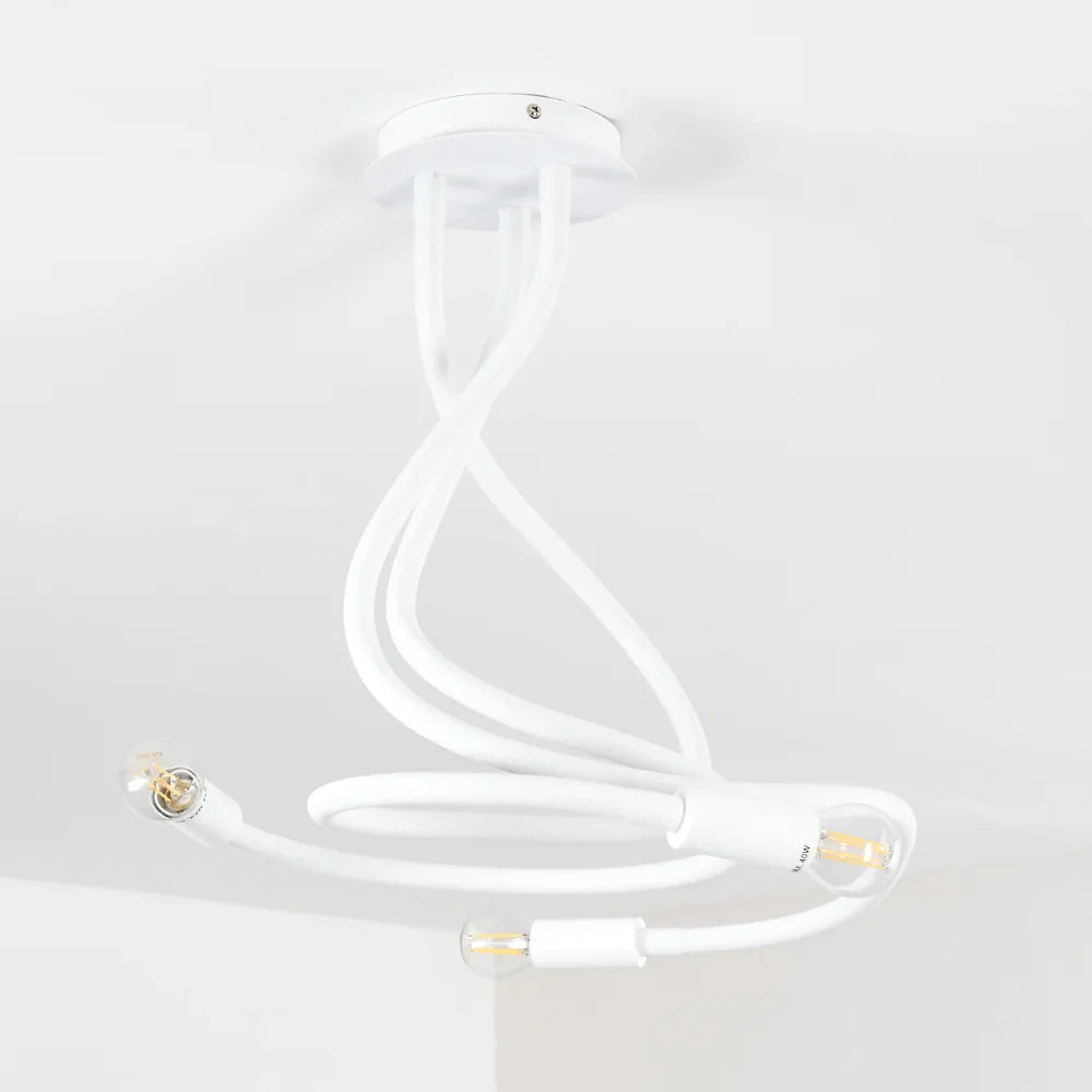 Modern White Spiral Ceiling Light