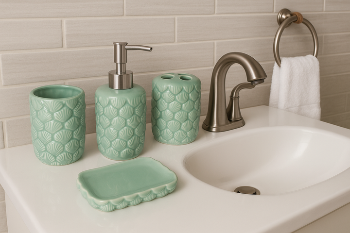 Seashell Bathroom Accessory Set