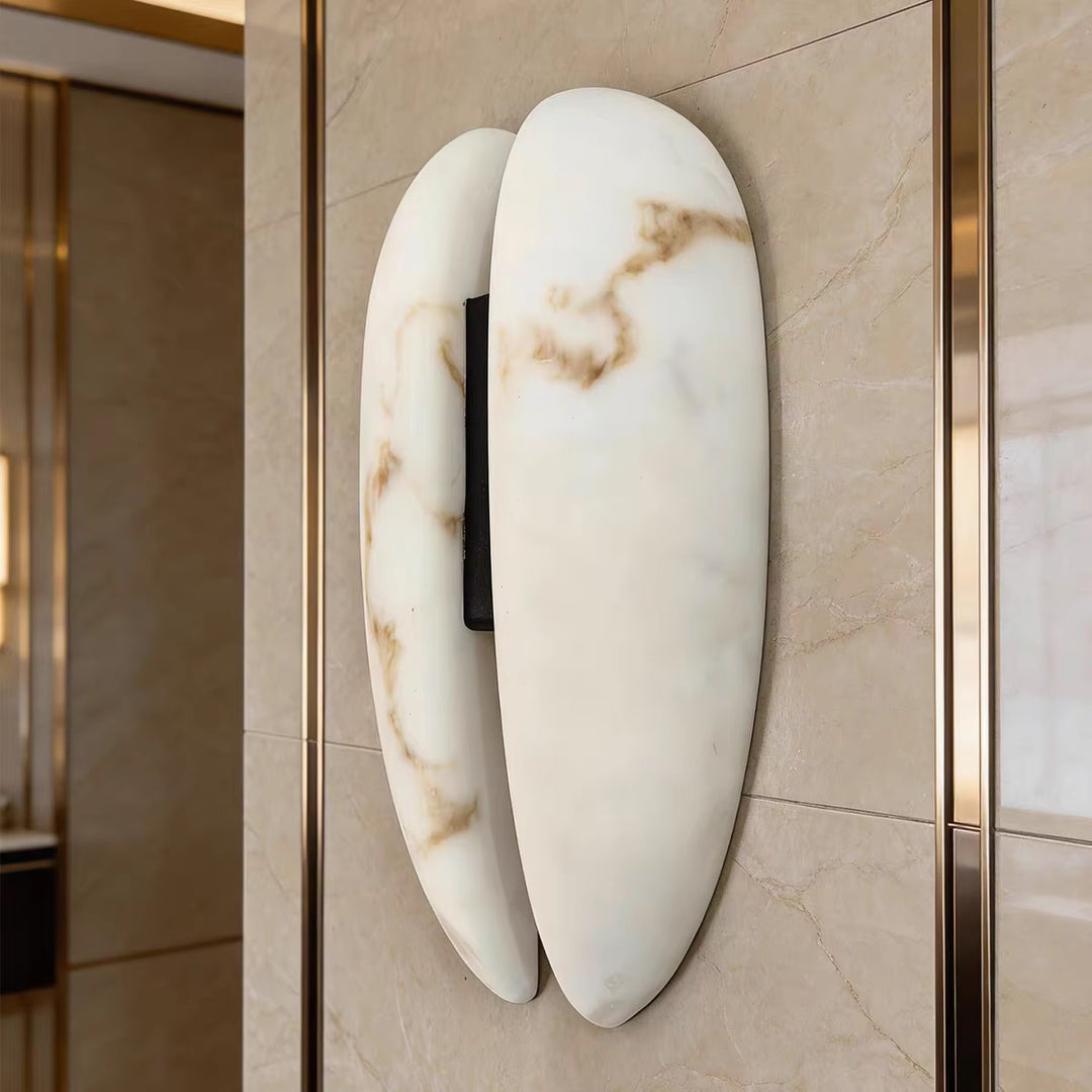 Sculptural White Oval Wall Light