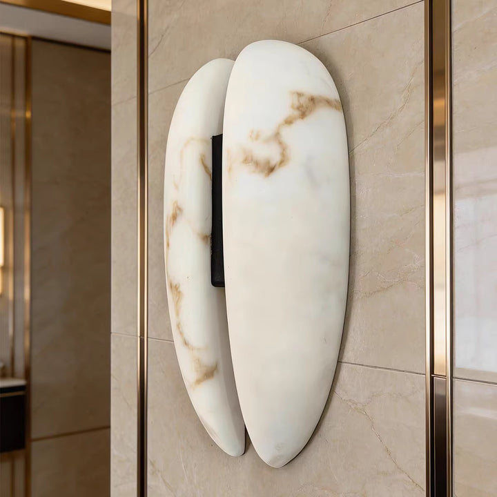 Sculptural White Oval Wall Light