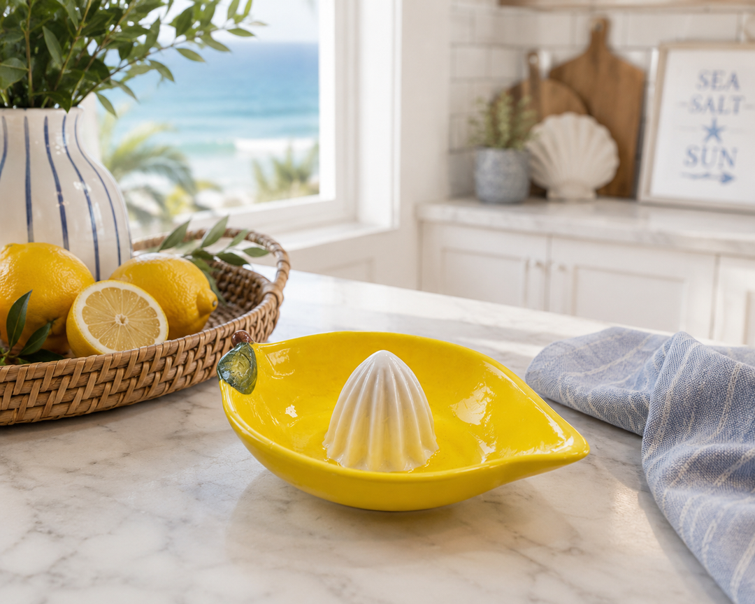 Coastal Lemon Ceramic Juicer Bowl