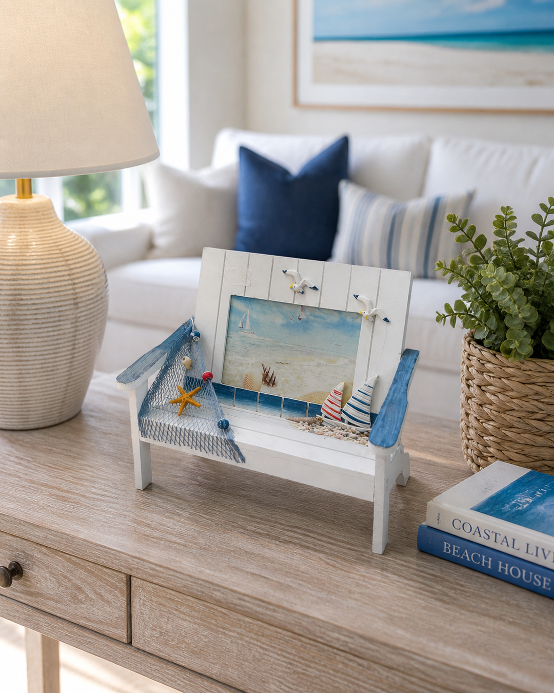 Coastal Bench Photo Frame