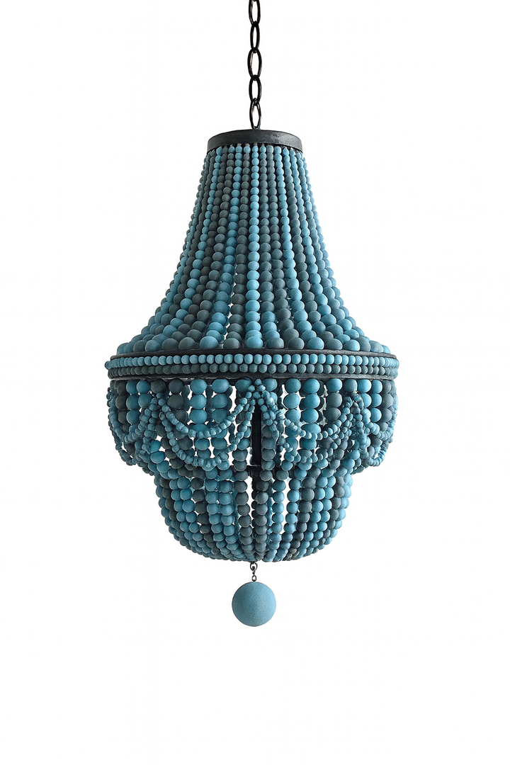 Blue Beaded Chandelier