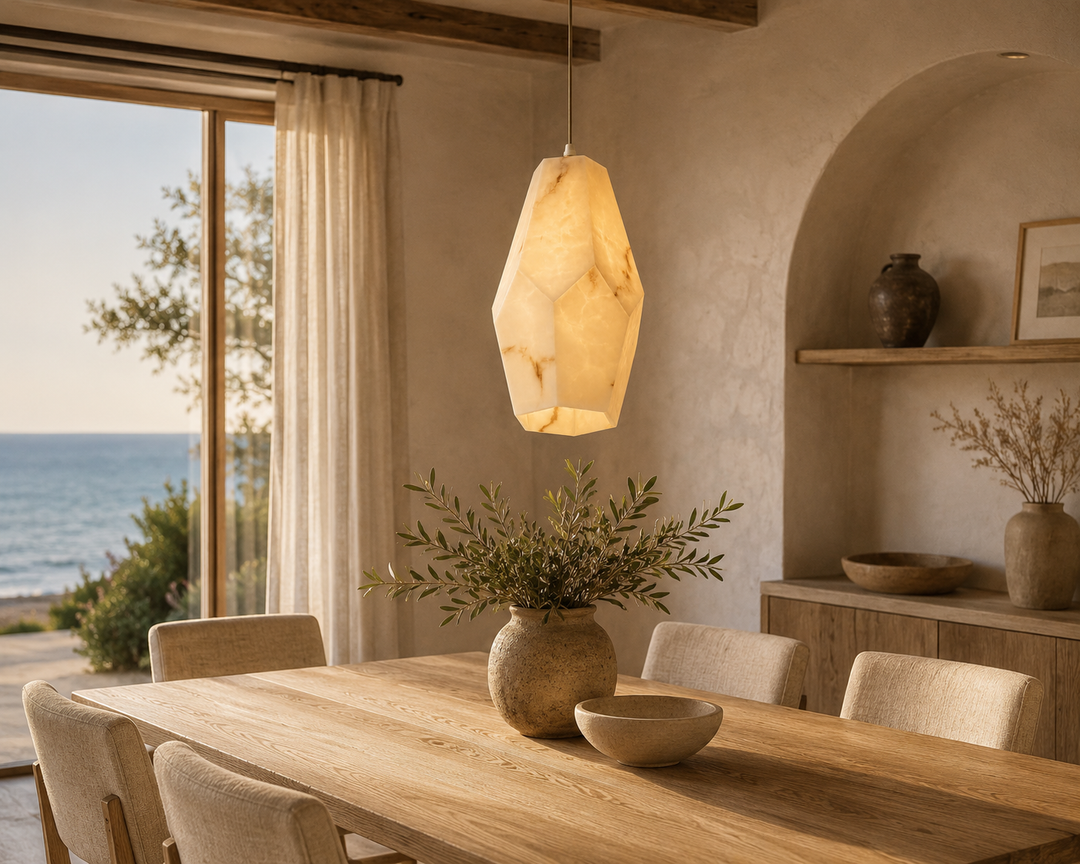 Geometric Artificial Marble Pendant Lamp
