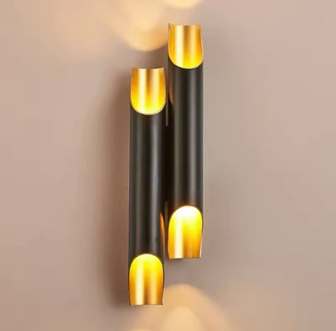 Modern Wall Sconce with Gold Accents