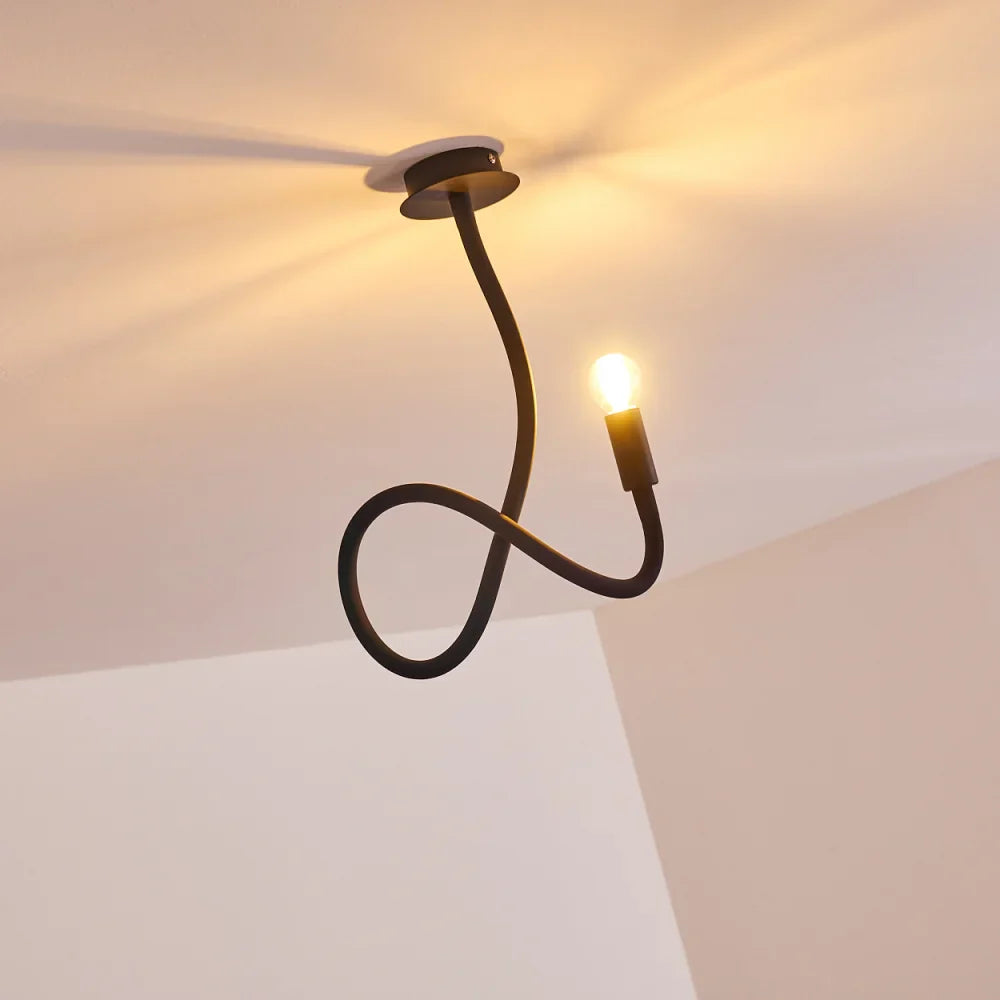 Modern Black Spiral Ceiling Light