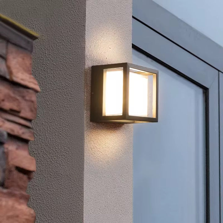 Modern Outdoor LED Wall Light in Black