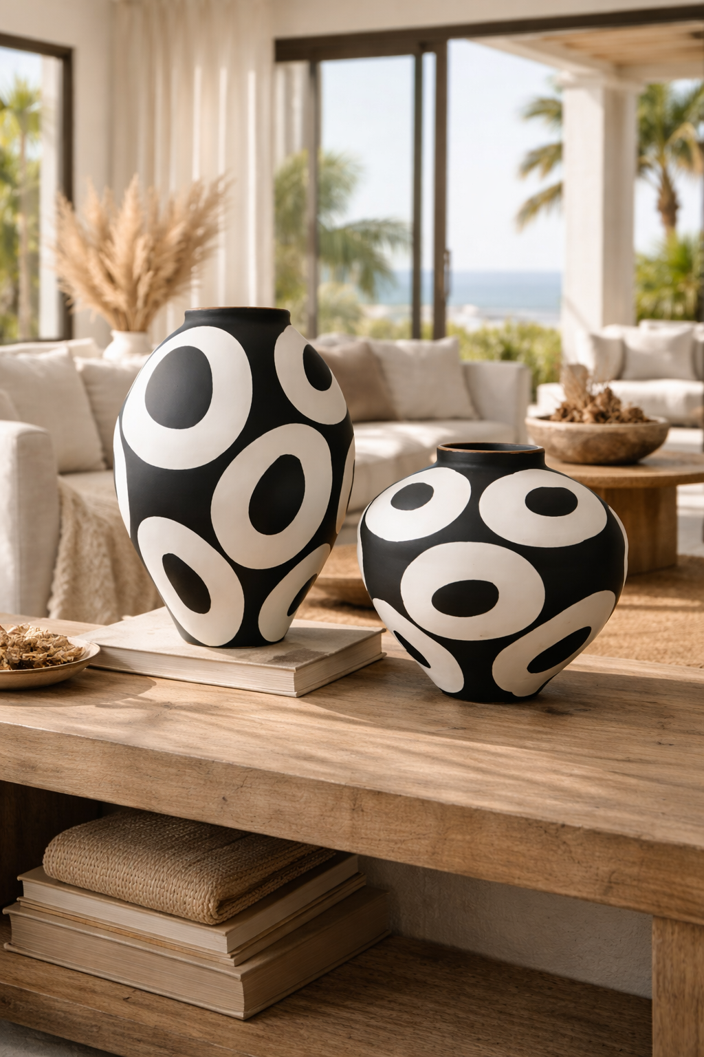 Black & White Artistic Vase Set