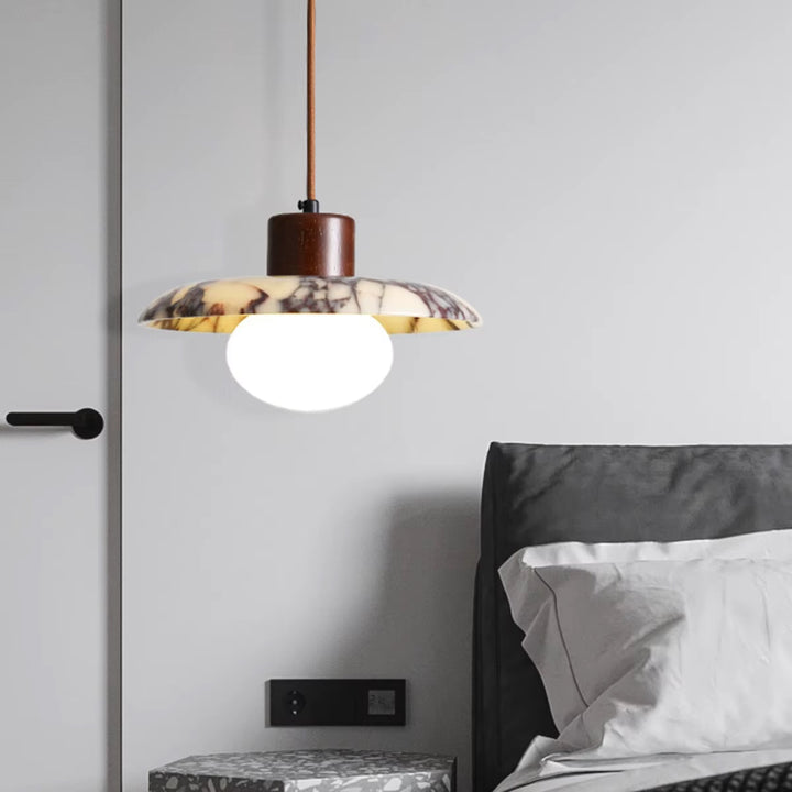 Modern Opal Globe Bedroom Pendant Light