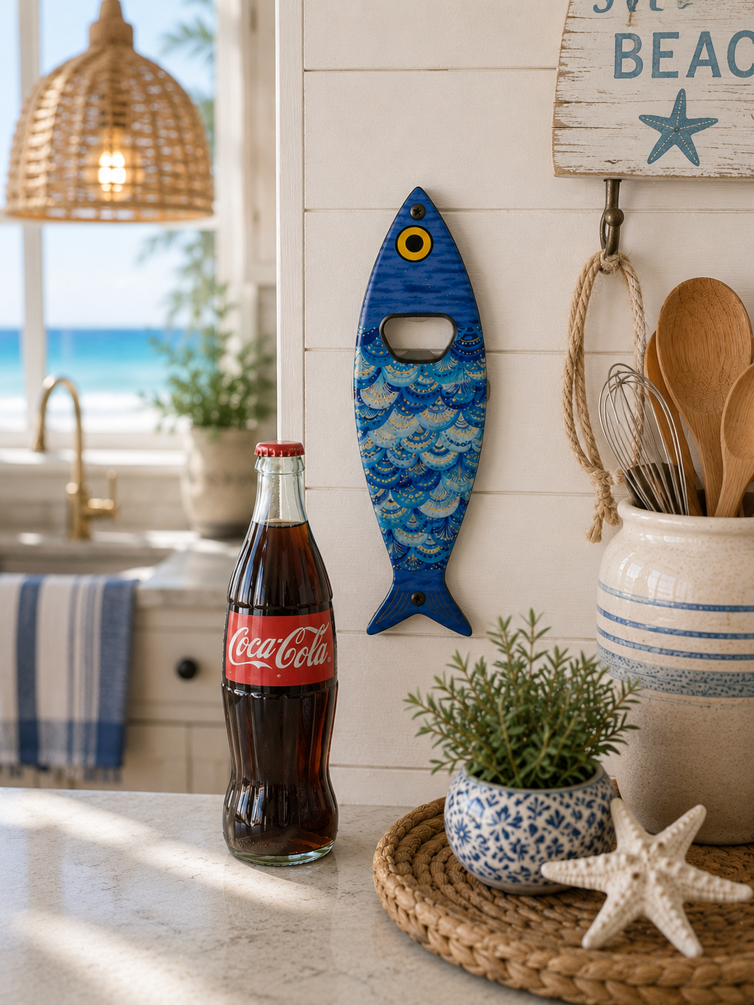 Coastal Fish Wall-Mounted Bottle Opener