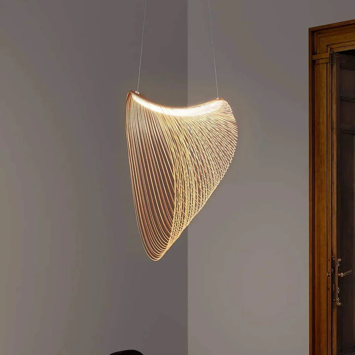 Wooden Modern LED Sculptural Pendant Light