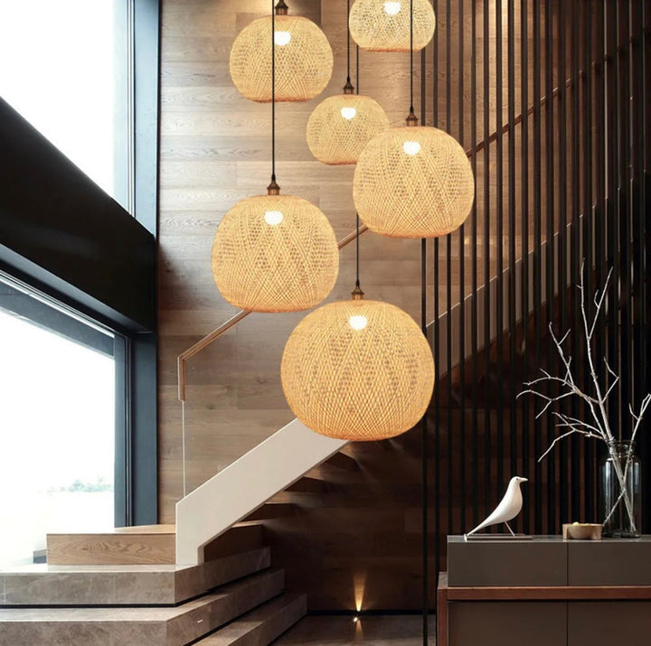 Woven Bamboo Pendant Light