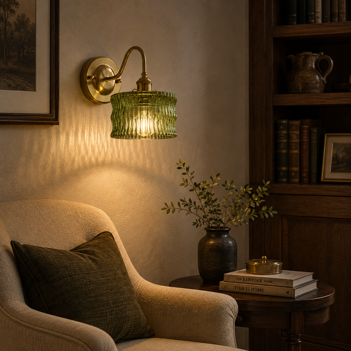 Brass Glass Wall Sconce
