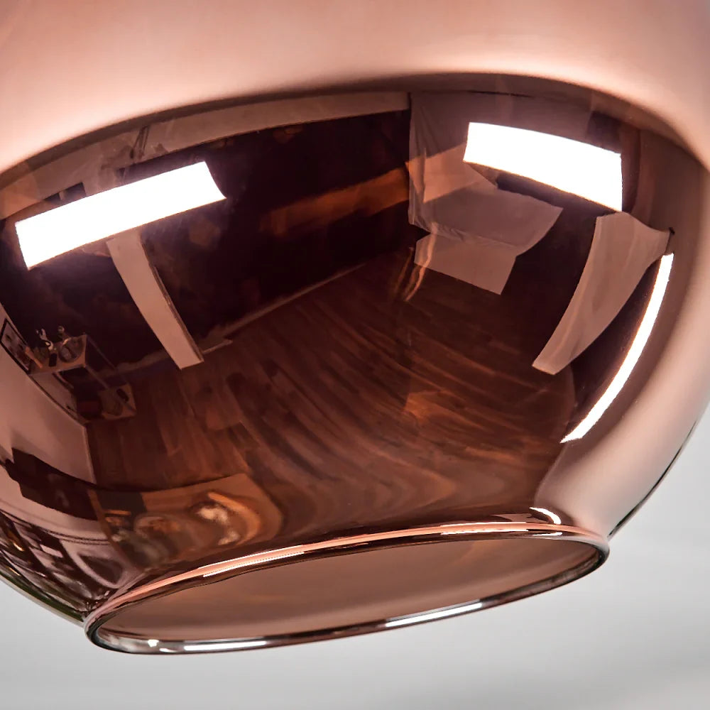 Modern Copper Glass Globe Ceiling Light