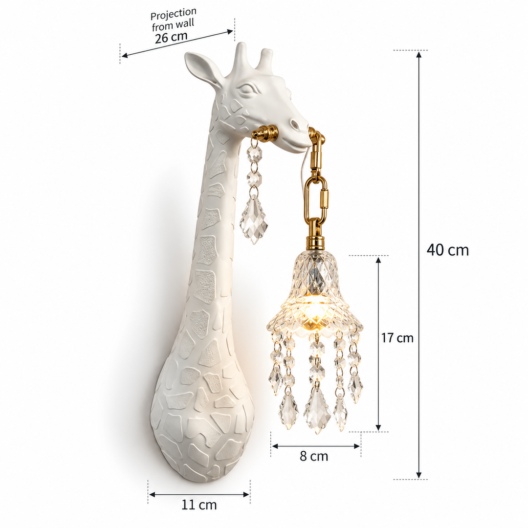 Giraffe Wall Sconce with Crystal Pendant