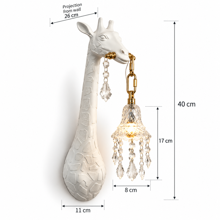 Giraffe Wall Sconce with Crystal Pendant