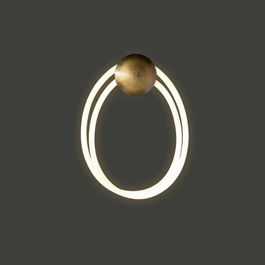 Modern Brass LED Ring Wall LightIlluminate your space with this eye-ca ...