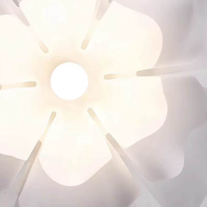 Floral Pendant Light - Sculptural Petal Design in White Finish