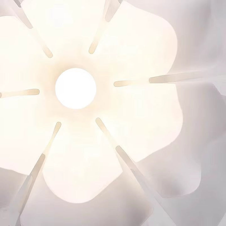 Floral Pendant Light - Sculptural Petal Design in White Finish