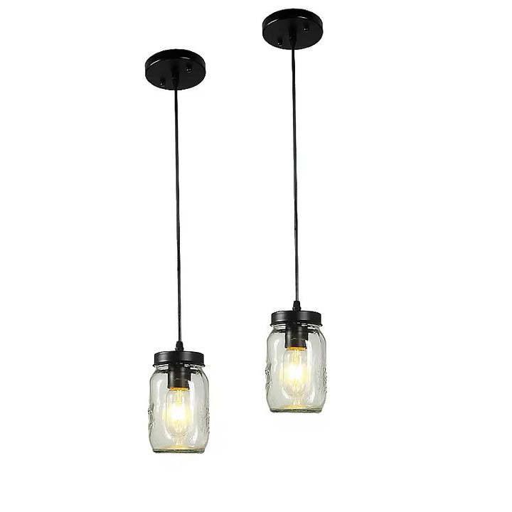Vintage Jar Pendant Light - Brass head