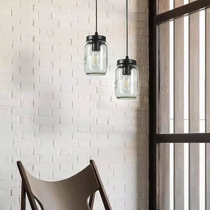 Vintage Jar Pendant Light - Brass head