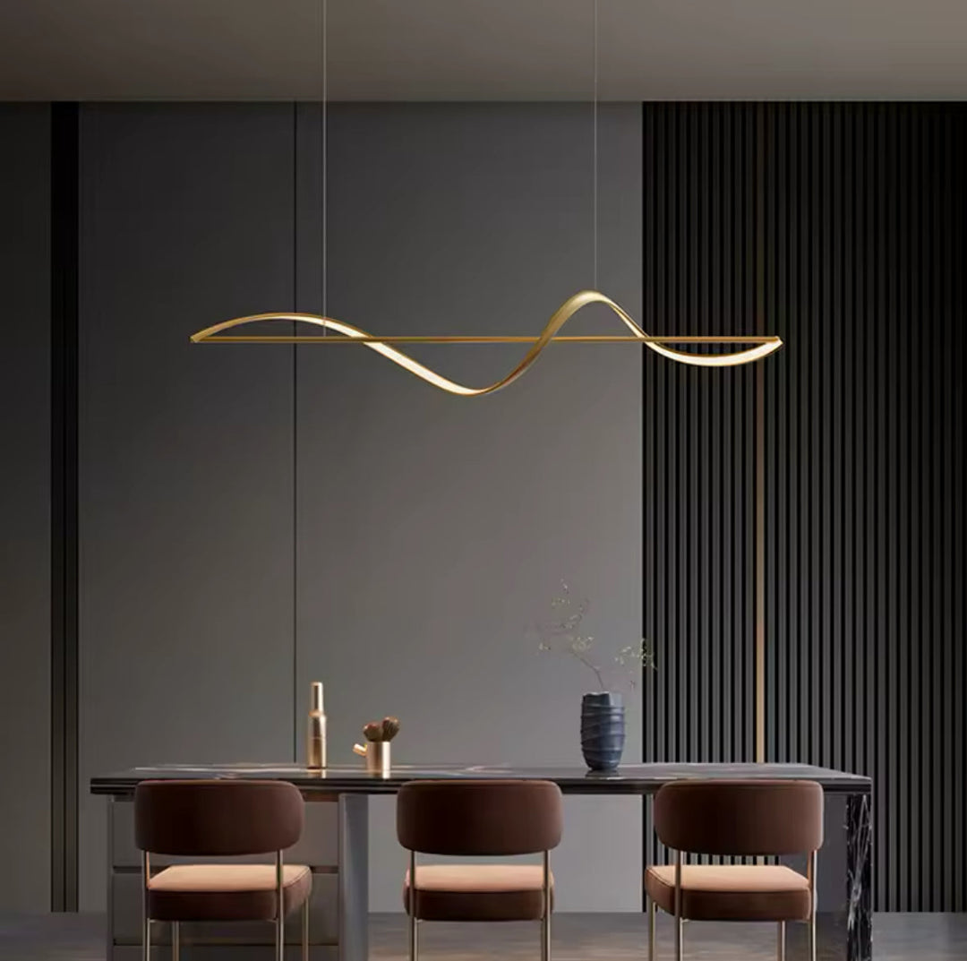 Modern Wave Gold Pendant Light