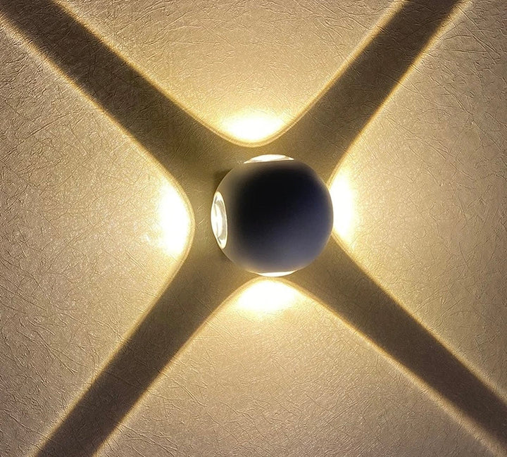 Modern Black LED Wall Light - Artistic Cross Glow Design