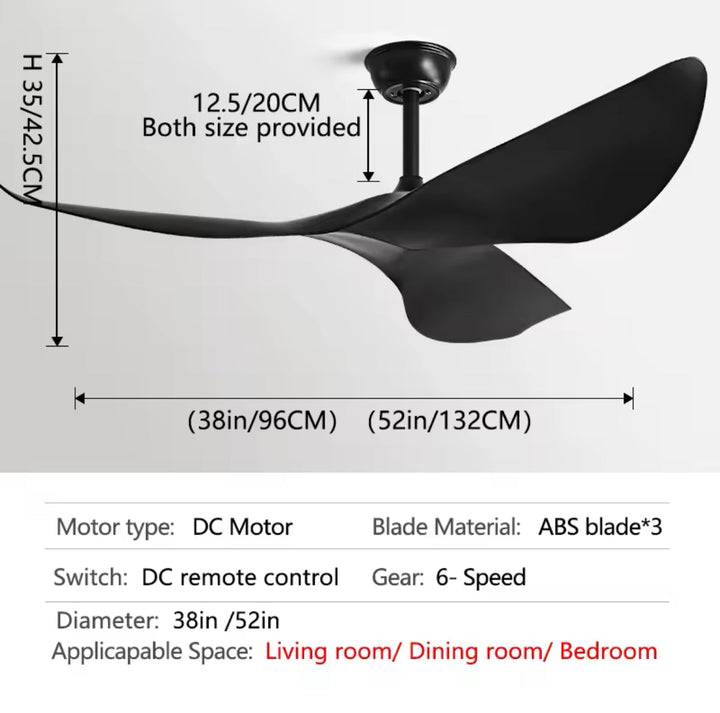 Sleek Black Ceiling Fan with Minimalist Design