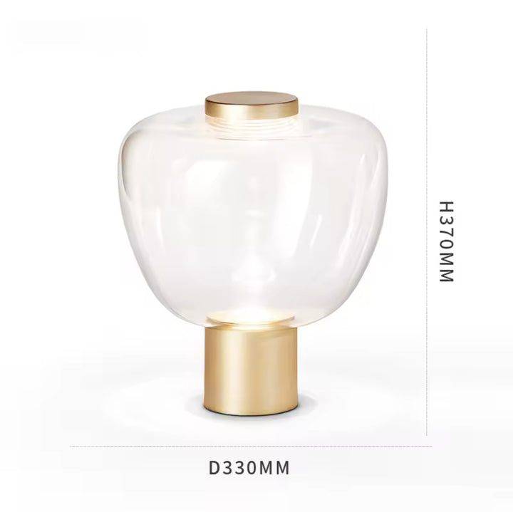 Modern Glass Table Lamp with Brass Base