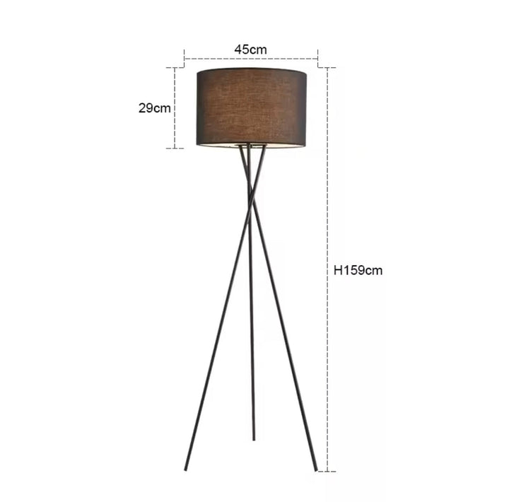 Modern Tripod Floor Lamp with Fabric Shade