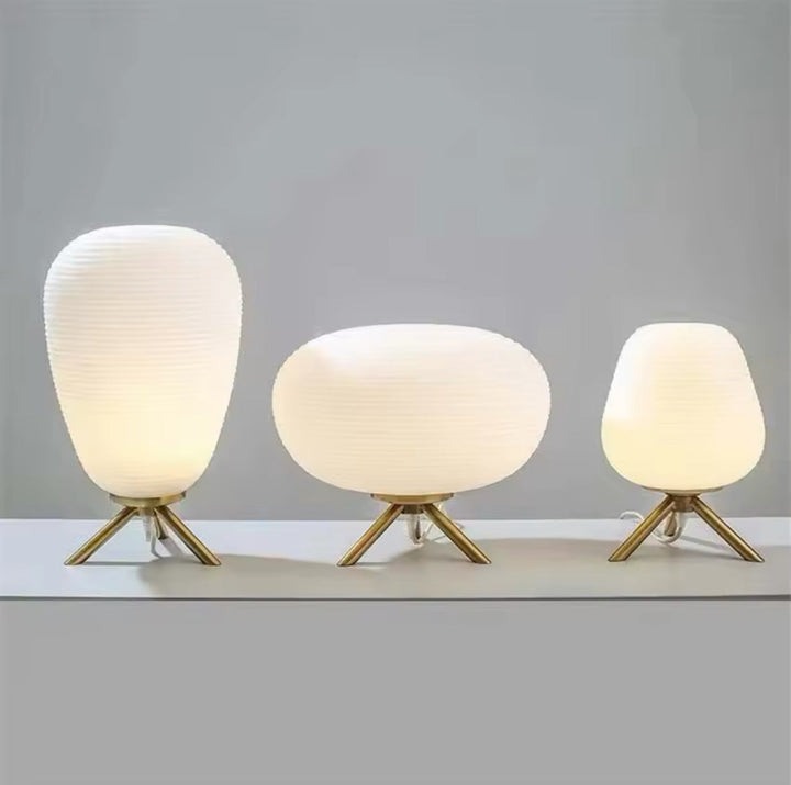 Modern Table Lamps with Fabric Shades and Wooden Legs