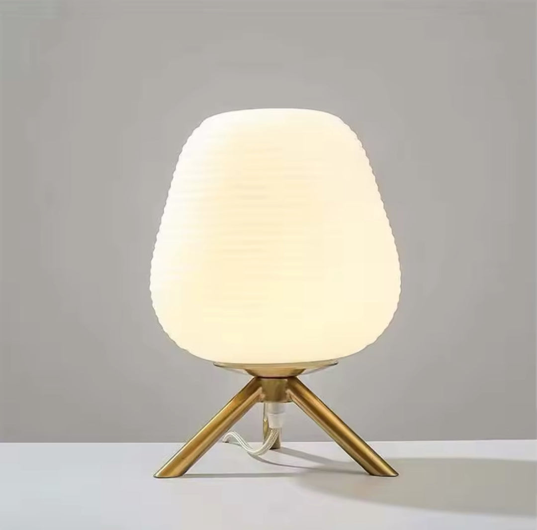 Modern Table Lamps with Fabric Shades and Wooden Legs