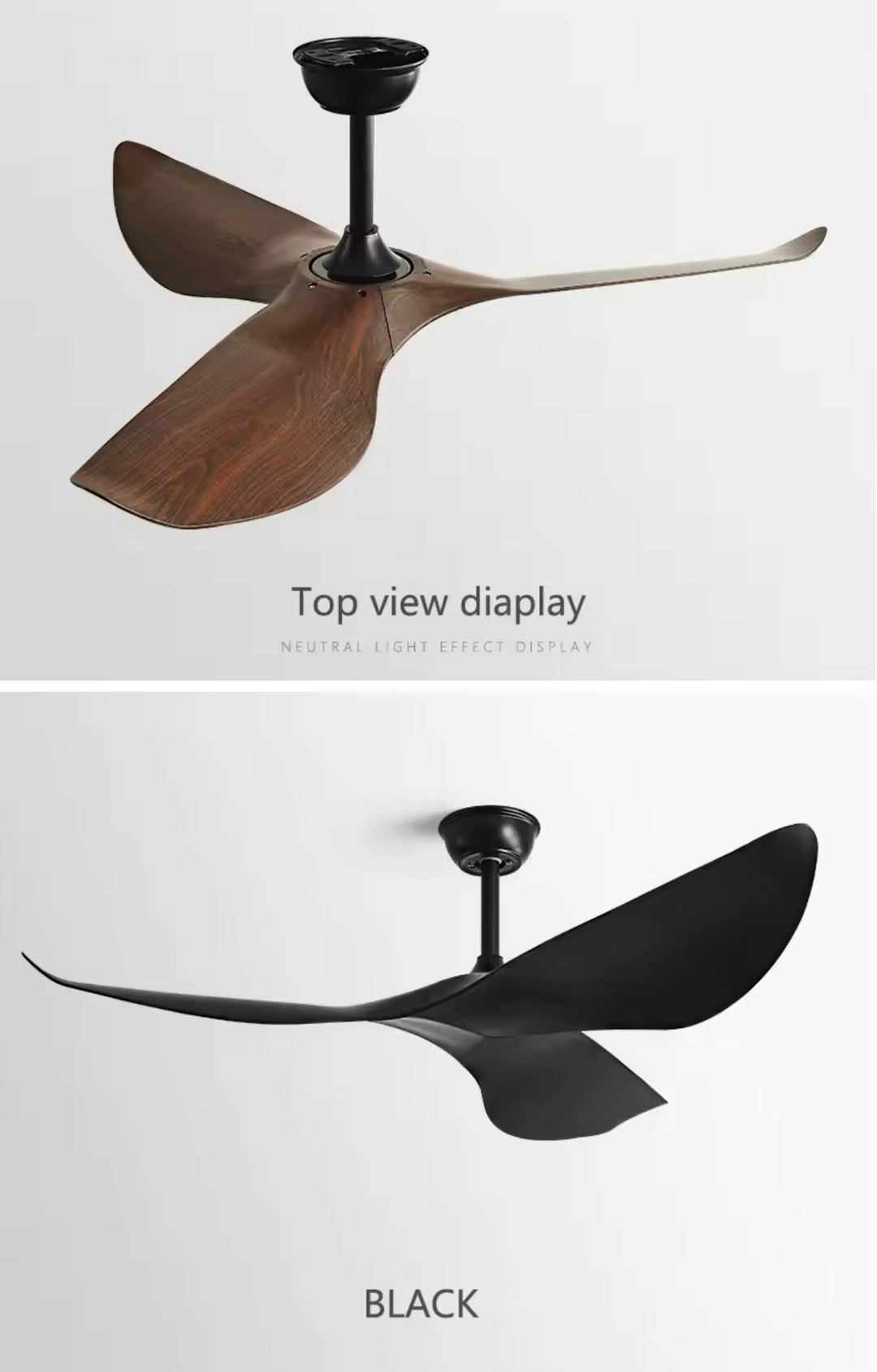 Sleek Black Ceiling Fan with Minimalist Design