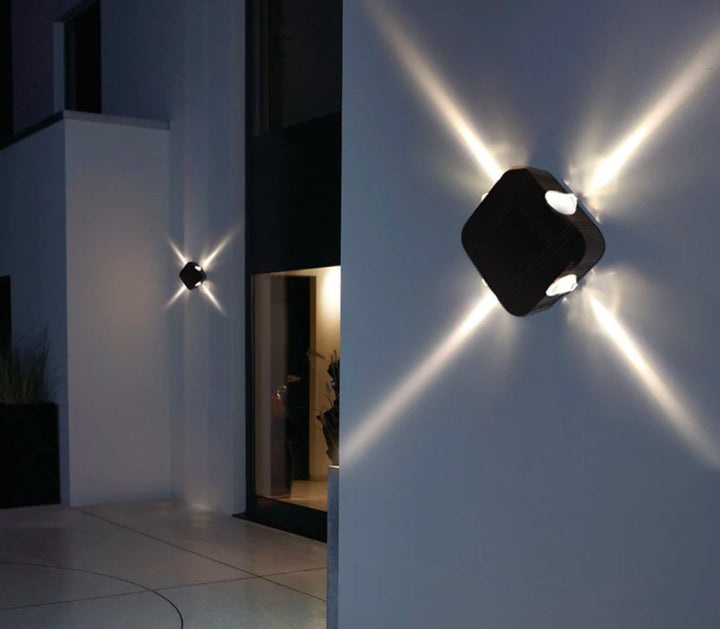 Outdoor LED Wall Light - Modern Diamond Glow Design