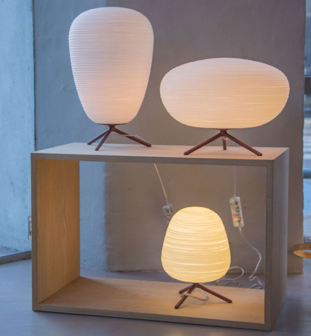 Modern Table Lamps with Fabric Shades and Wooden Legs