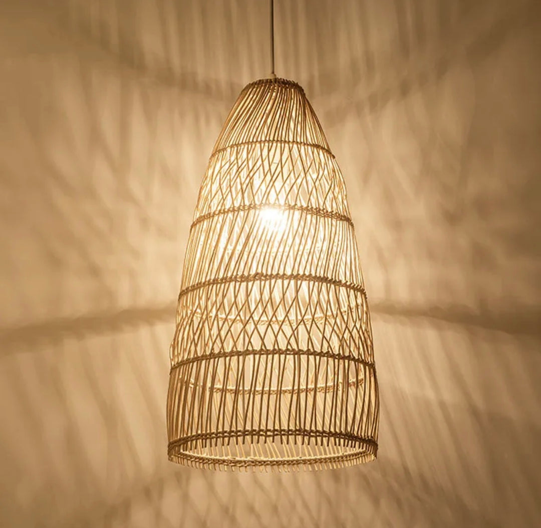 Rustic Woven Rattan Pendant Lights