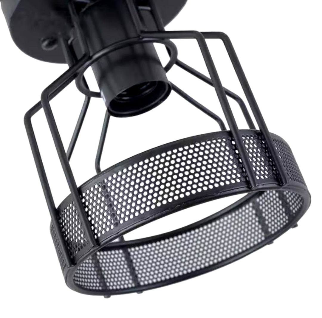 Industrial Black Ceiling Light with Mesh Design