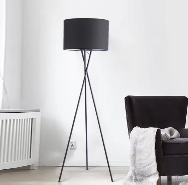 Modern Tripod Floor Lamp with Fabric Shade