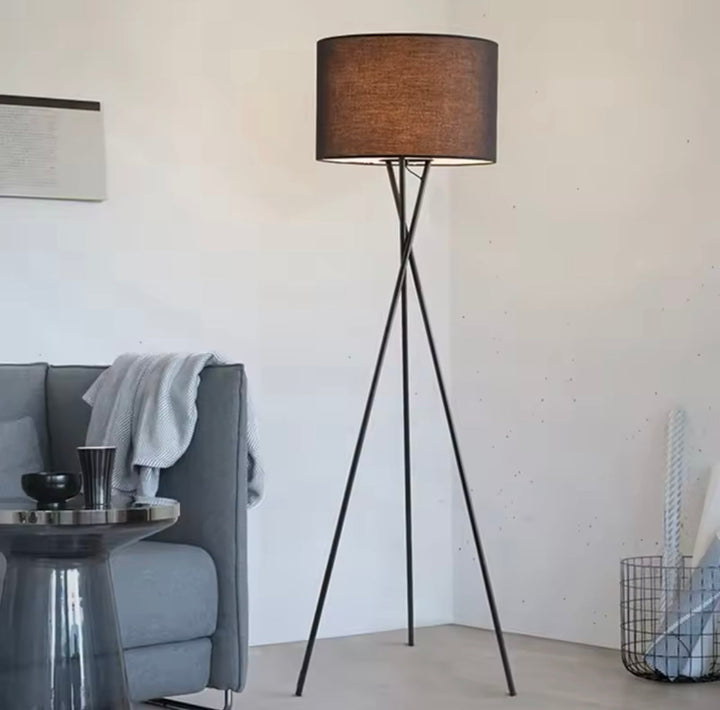 Modern Tripod Floor Lamp with Fabric Shade