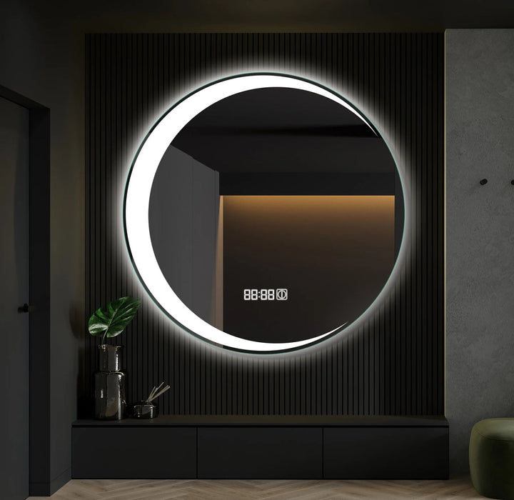 Circlique - LED Backlit Round Bathroom Mirror