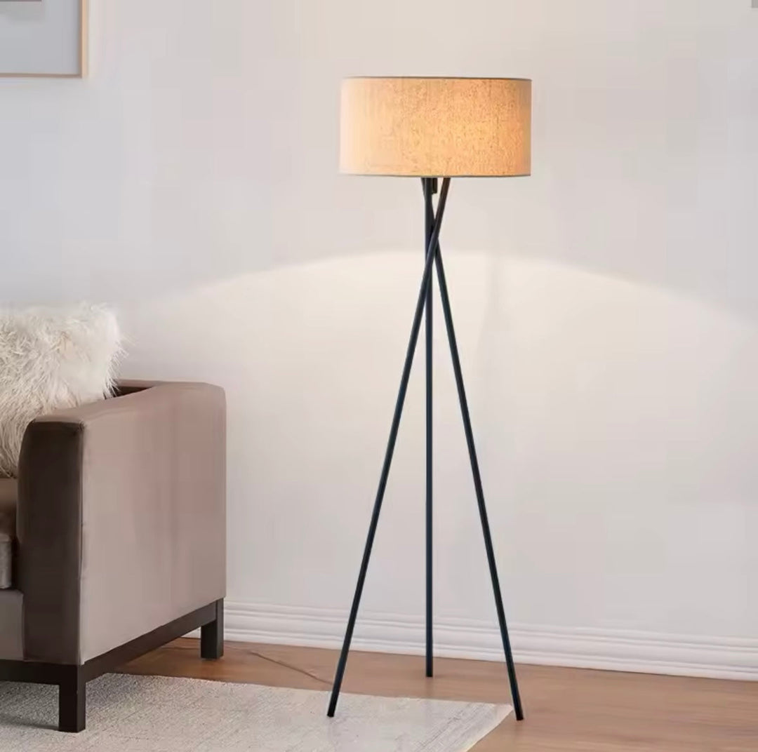 Modern Tripod Floor Lamp with Fabric Shade